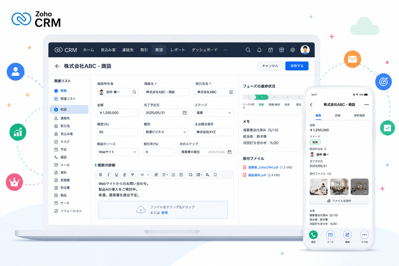 Zoho CRMの画面イメージ